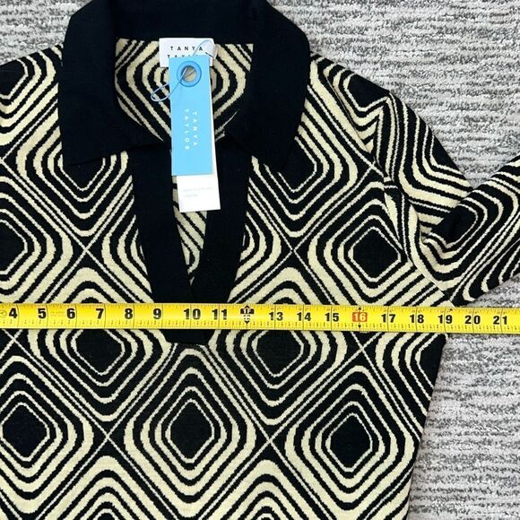 NWT Tanya Taylor Darcy Knit Butter/ Black Wool Large - Picture 10 of 14